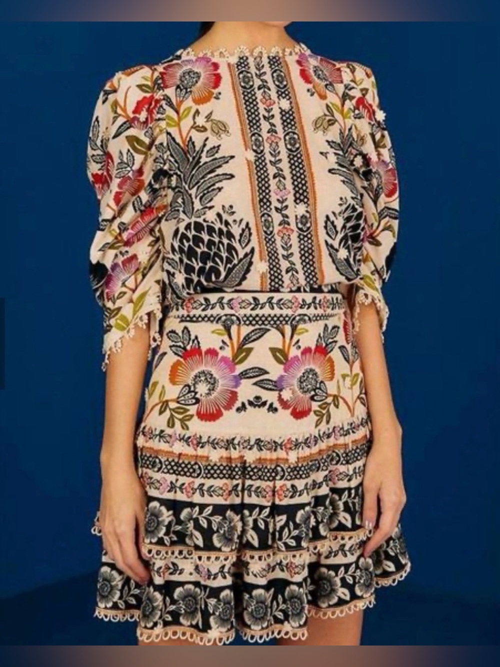 Farm Rio XS Romantic Garden Skirt and Blouse